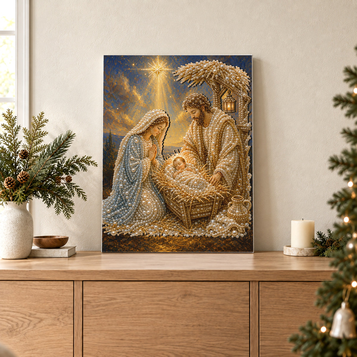 Nativité dorée sous l’étoile