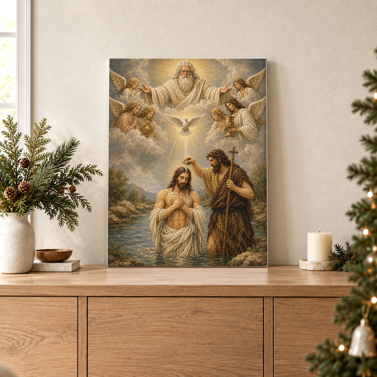Die Taufe Jesu unter himmlischem Licht