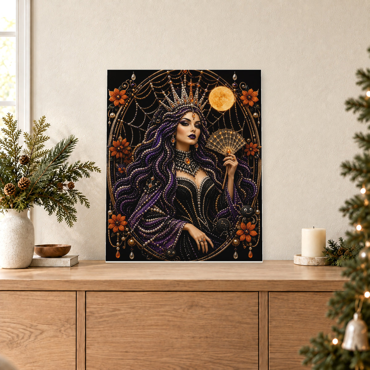 Reina de la telaraña de pelo morado