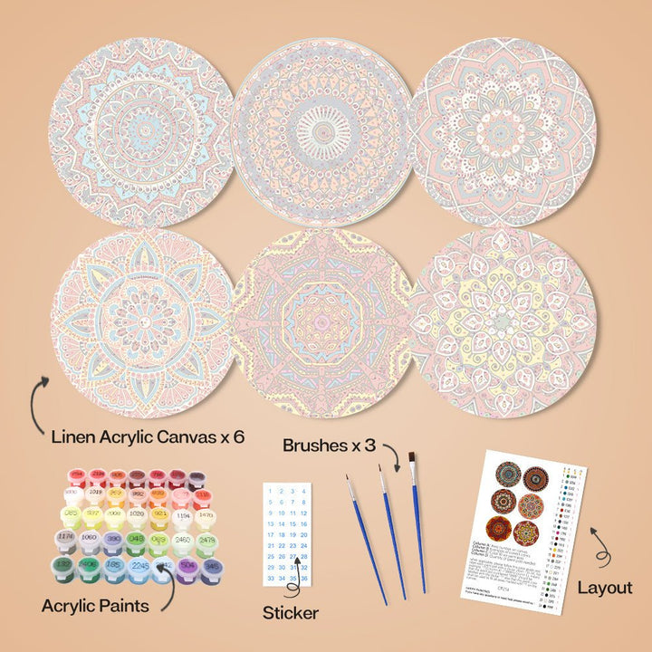 Paint By Numbers KitPlacemats Mandala No.16 - isuvio