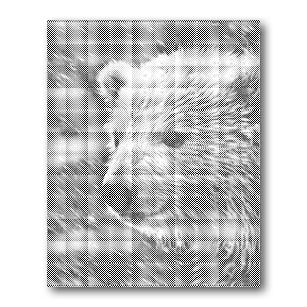 Dot PaintingPolar Bear in Snow - isuvio