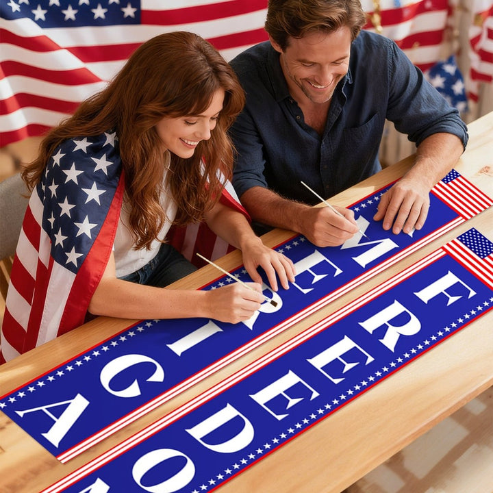 Paint By Numbers KitPorch Sign - America and Freedom Vertical - isuvio