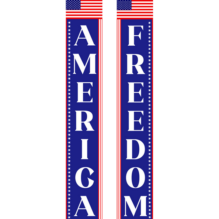 Paint By Numbers KitPorch Sign - America and Freedom Vertical - isuvio