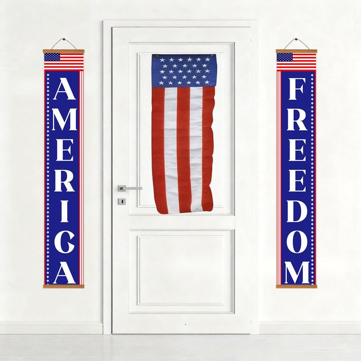 Paint By Numbers KitPorch Sign - America and Freedom Vertical - isuvio