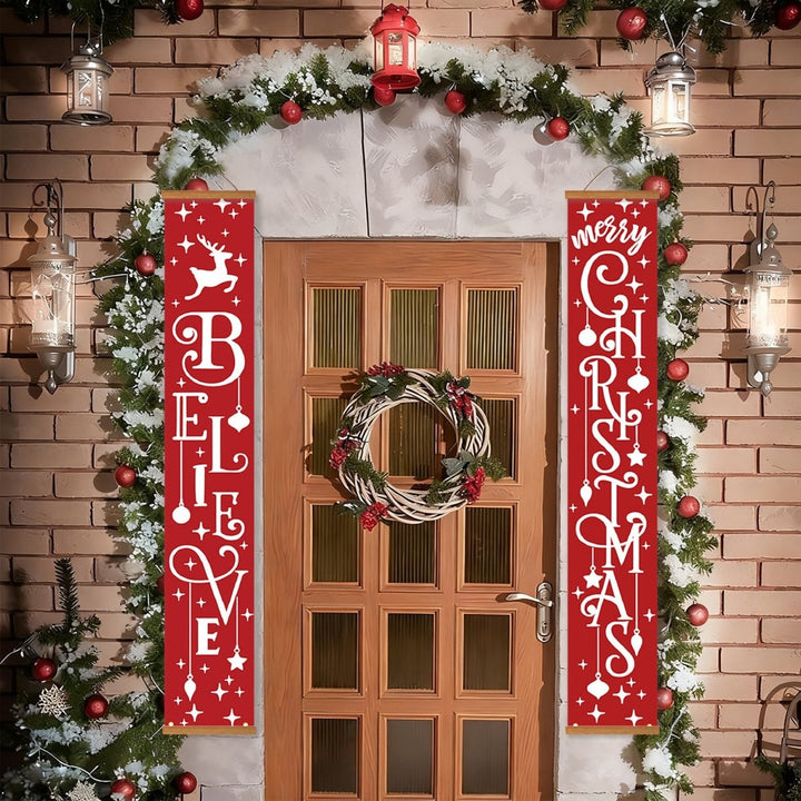 Paint By Numbers KitPorch Sign - Believe and Christmas Letters with Snowman - isuvio