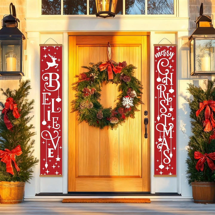 Paint By Numbers KitPorch Sign - Believe and Christmas Letters with Snowman - isuvio