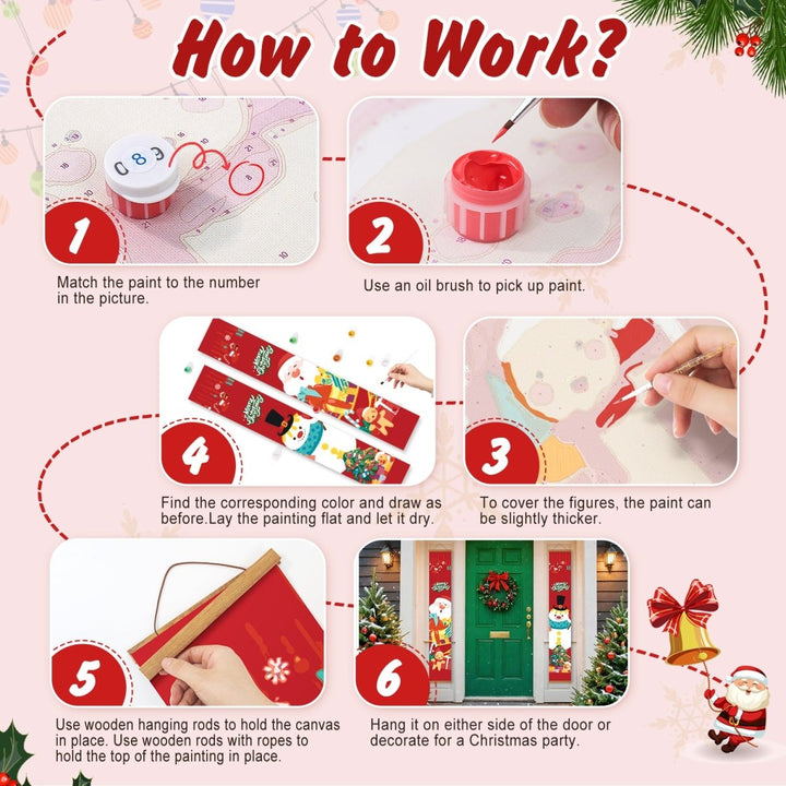 Paint By Numbers KitPorch Sign - Believe and Christmas Letters with Snowman - isuvio
