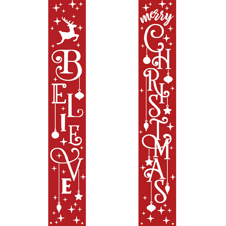 Paint By Numbers KitPorch Sign - Believe and Christmas Letters with Snowman - isuvio
