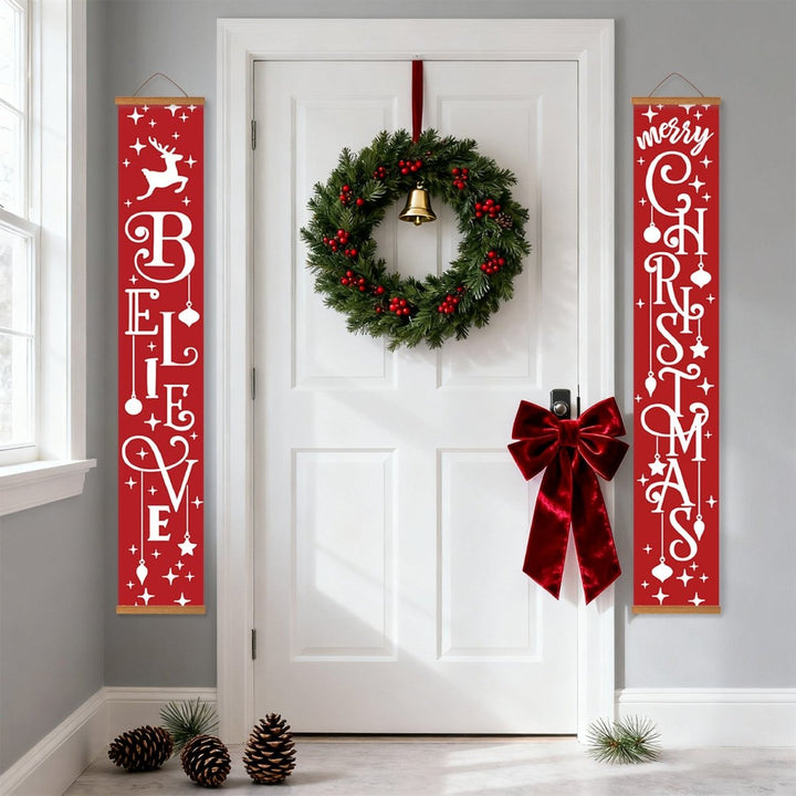 Paint By Numbers KitPorch Sign - Believe and Christmas Letters with Snowman - isuvio