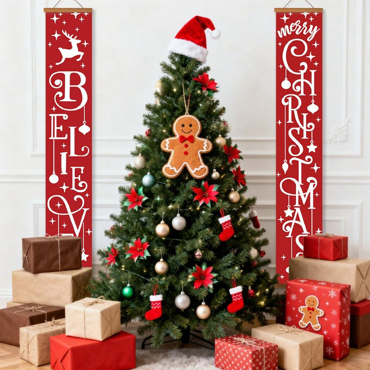 Paint By Numbers KitPorch Sign - Believe and Christmas Letters with Snowman - isuvio