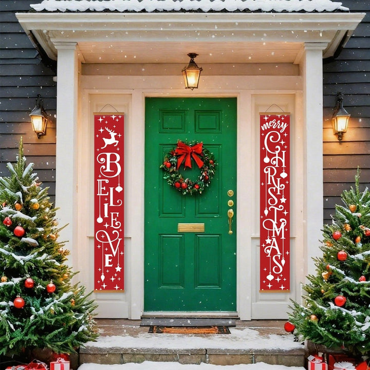 Paint By Numbers KitPorch Sign - Believe and Christmas Letters with Snowman - isuvio