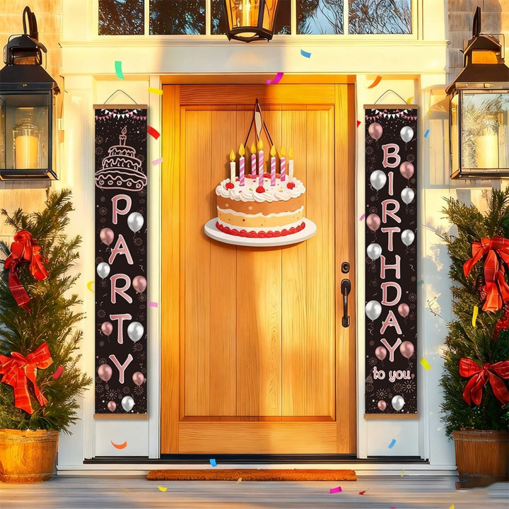 Paint By Numbers KitPorch Sign - Birthday Cake Party Letters - isuvio