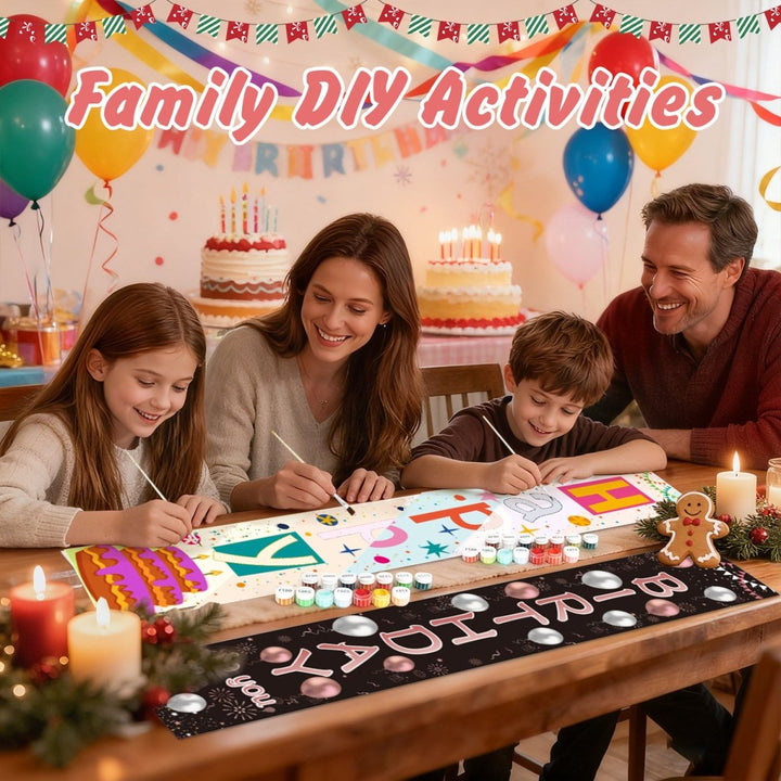 Paint By Numbers KitPorch Sign - Birthday Cake Party Letters - isuvio