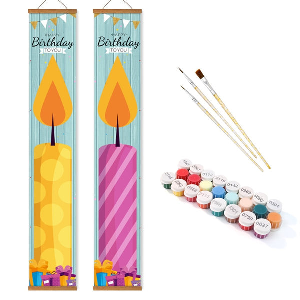 Paint By Numbers KitPorch Sign - Birthday Candle Pair - isuvio