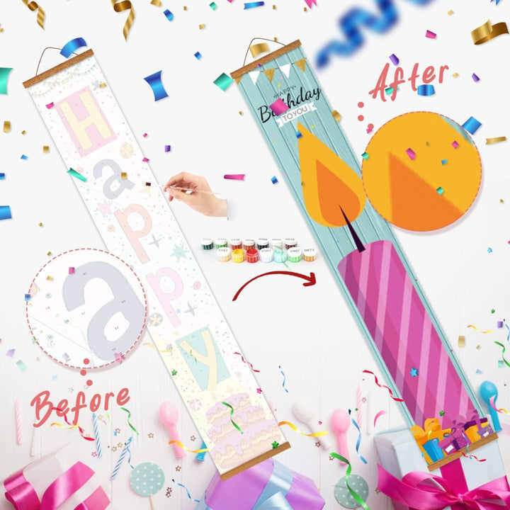 Paint By Numbers KitPorch Sign - Birthday Candle Pair - isuvio