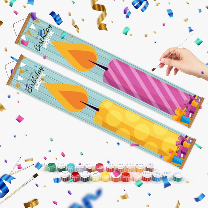 Paint By Numbers KitPorch Sign - Birthday Candle Pair - isuvio