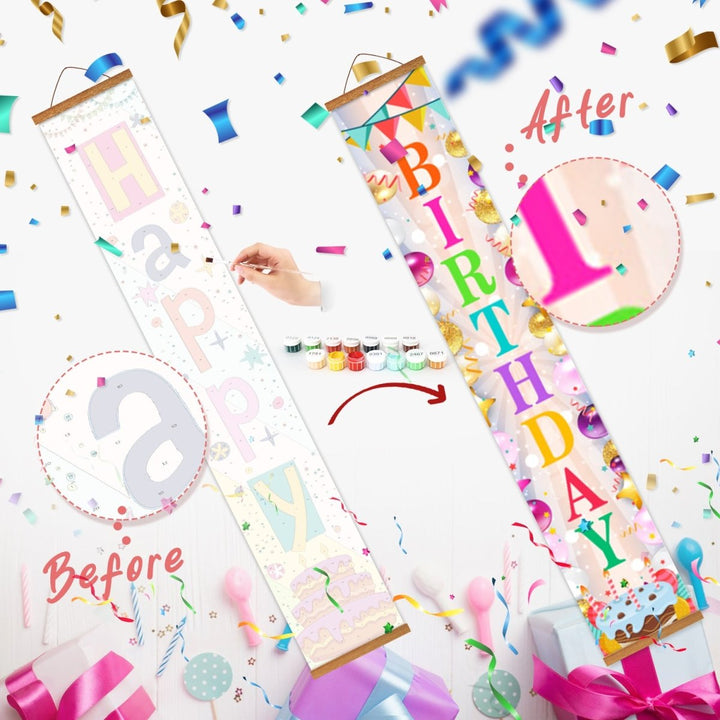 Paint By Numbers KitPorch Sign - Birthday Tall Candle Pair - isuvio