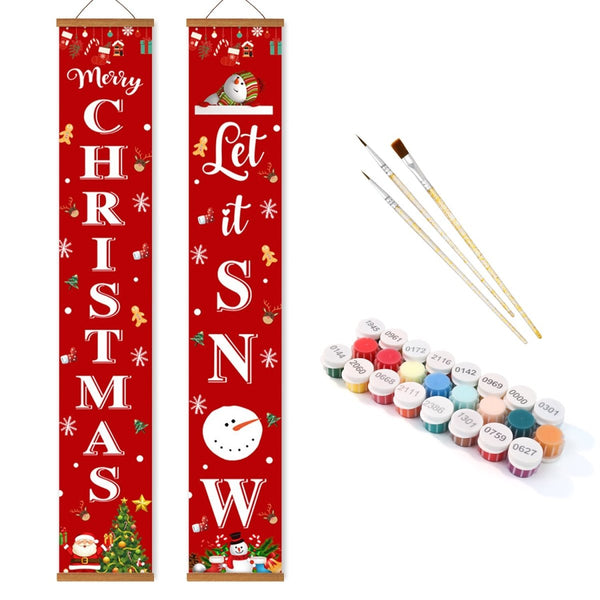 Paint By Numbers KitPorch Sign - Christmas and Let It Snow Letters - isuvio