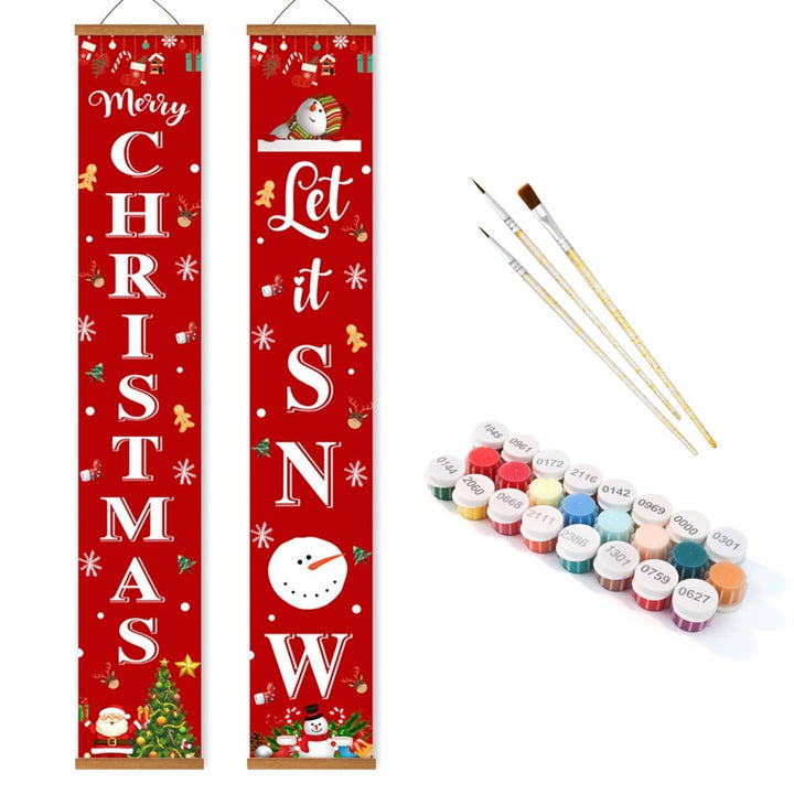 Paint By Numbers KitPorch Sign - Christmas and Let It Snow Letters - isuvio