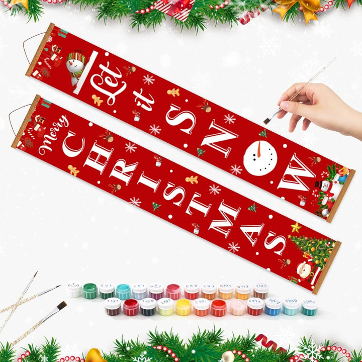 Paint By Numbers KitPorch Sign - Christmas and Let It Snow Letters - isuvio