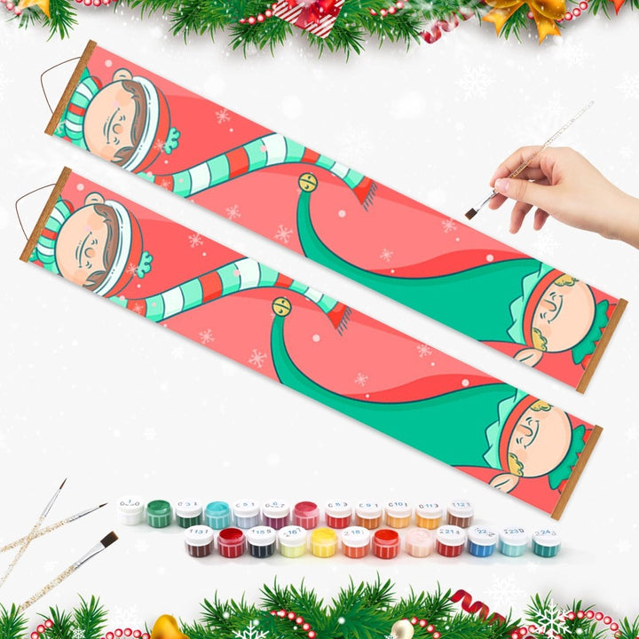 Paint By Numbers KitPorch Sign - Christmas Elves - isuvio