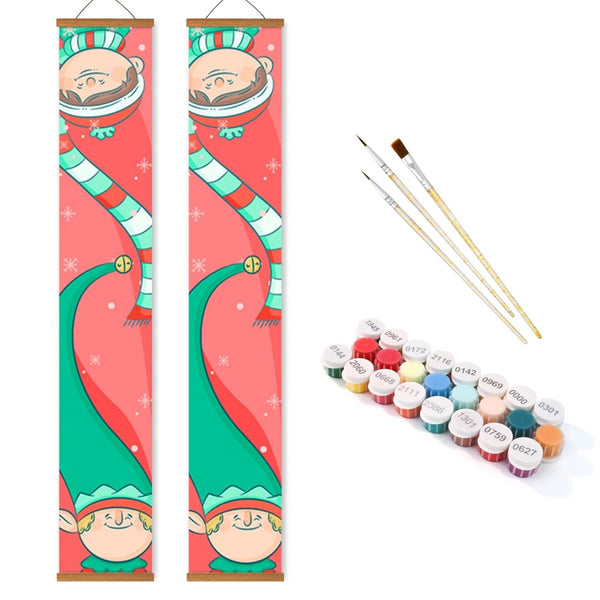 Paint By Numbers KitPorch Sign - Christmas Elves - isuvio