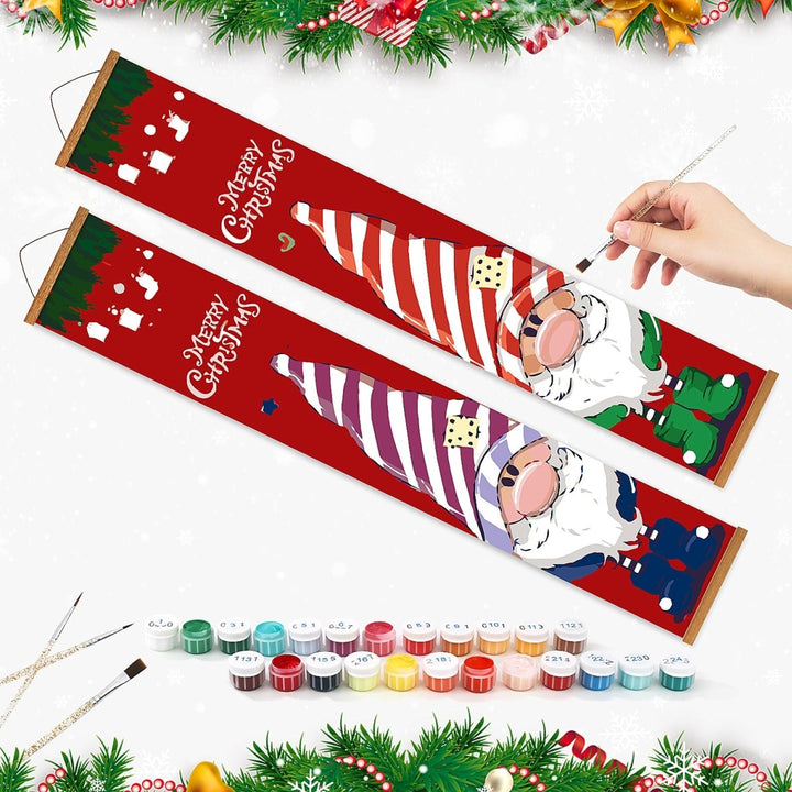 Paint By Numbers KitPorch Sign - Christmas Gnomes - isuvio