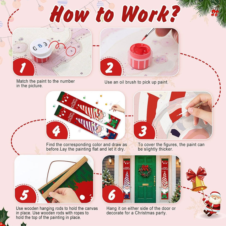 Paint By Numbers KitPorch Sign - Christmas Gnomes - isuvio