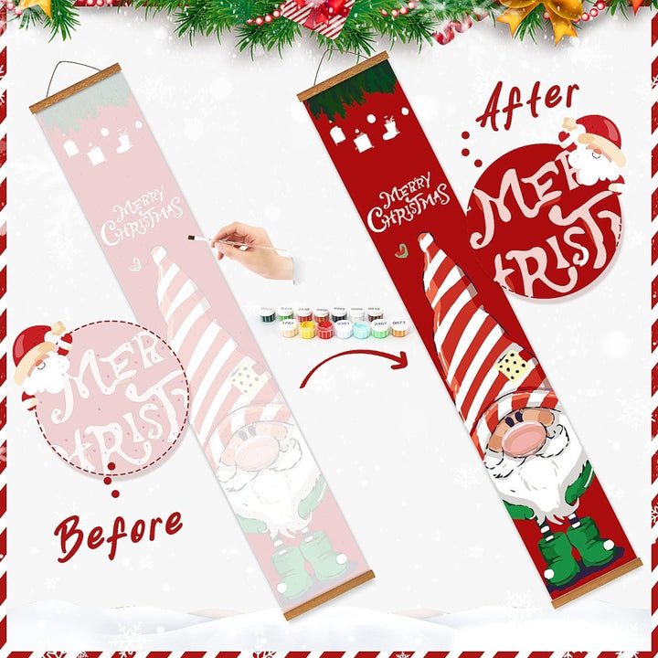 Paint By Numbers KitPorch Sign - Christmas Gnomes - isuvio