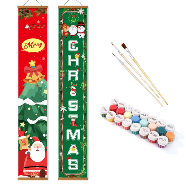Paint By Numbers KitPorch Sign - Christmas Vertical Letters - isuvio