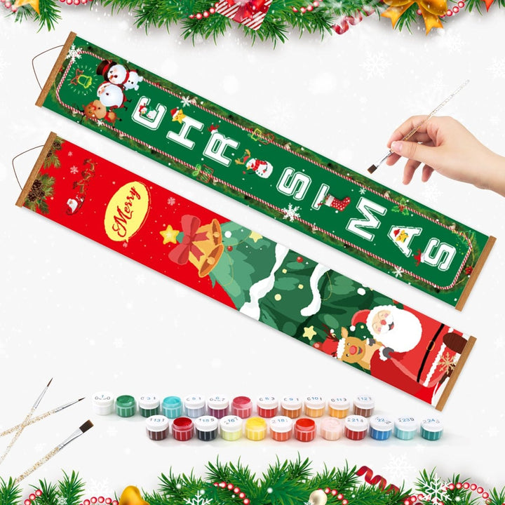 Paint By Numbers KitPorch Sign - Christmas Vertical Letters - isuvio