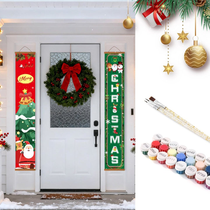 Paint By Numbers KitPorch Sign - Christmas Vertical Letters - isuvio