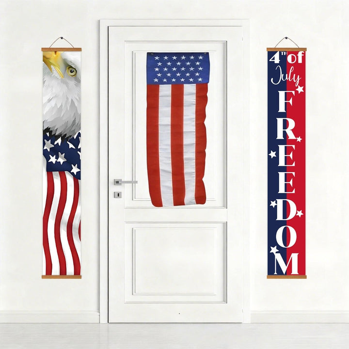 Paint By Numbers KitPorch Sign - Eagle and 4th of July Freedom - isuvio