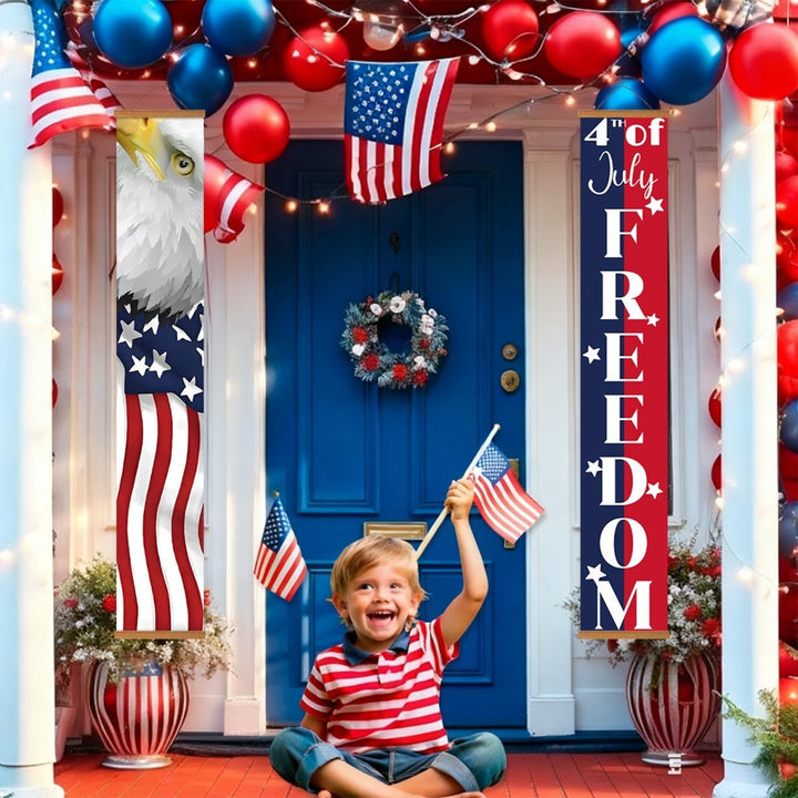 Paint By Numbers KitPorch Sign - Eagle and 4th of July Freedom - isuvio