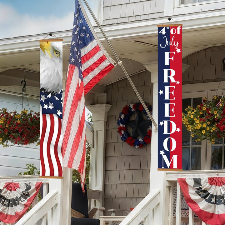 Paint By Numbers KitPorch Sign - Eagle and 4th of July Freedom - isuvio