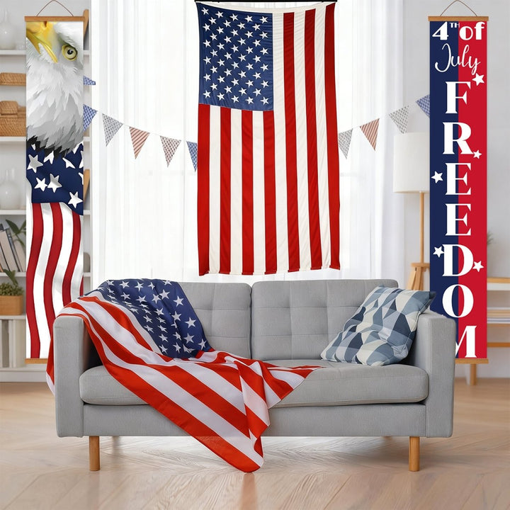 Paint By Numbers KitPorch Sign - Eagle and 4th of July Freedom - isuvio