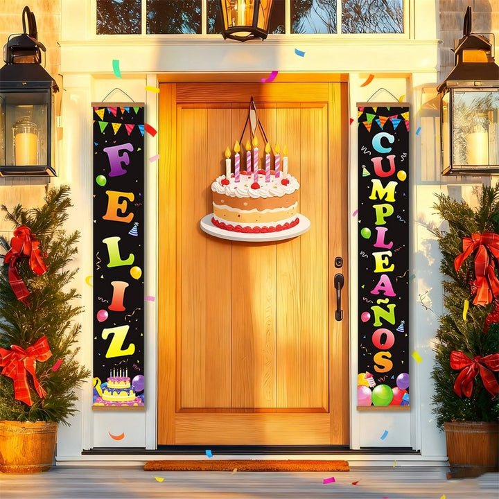 Paint By Numbers KitPorch Sign - Feliz Cumpleaños Color Letters - isuvio