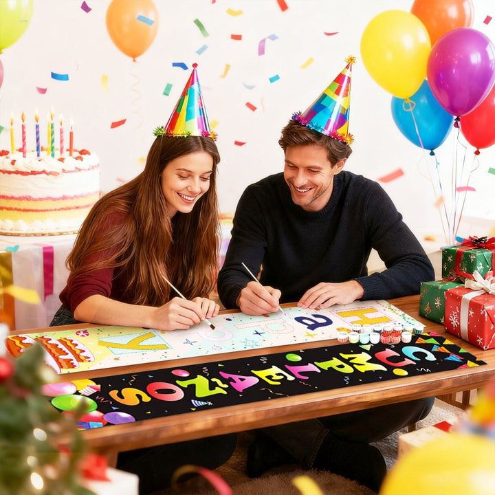 Paint By Numbers KitPorch Sign - Feliz Cumpleaños Color Letters - isuvio