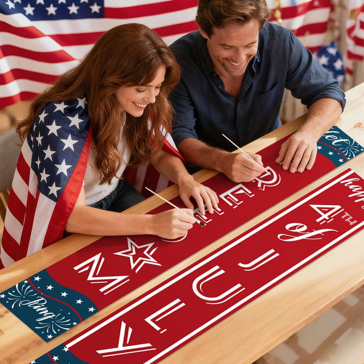 Paint By Numbers KitPorch Sign - Freedom and 4th of July Stars - isuvio