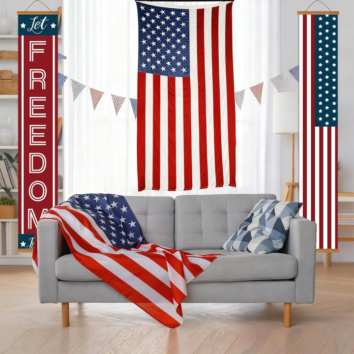 Paint By Numbers KitPorch Sign - Freedom and USA Flag Stripes - isuvio
