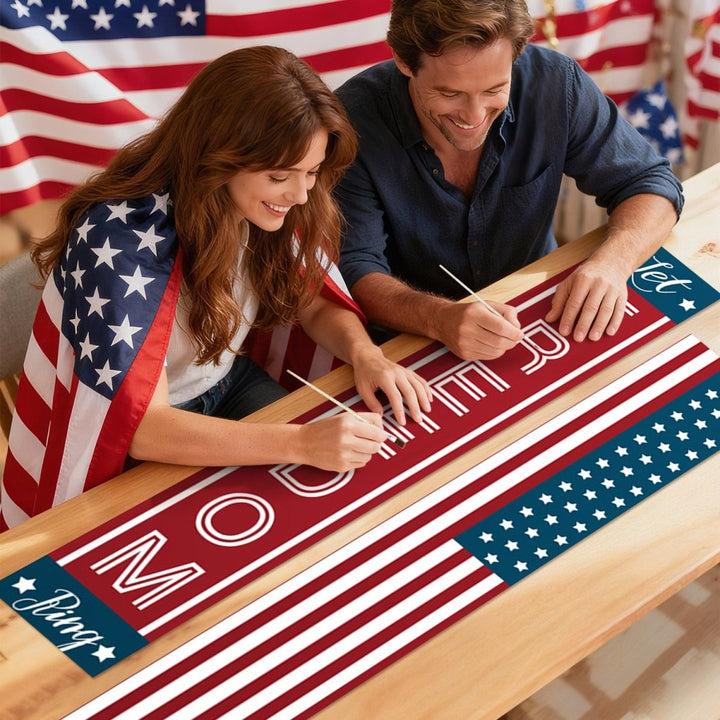 Paint By Numbers KitPorch Sign - Freedom and USA Flag Stripes - isuvio