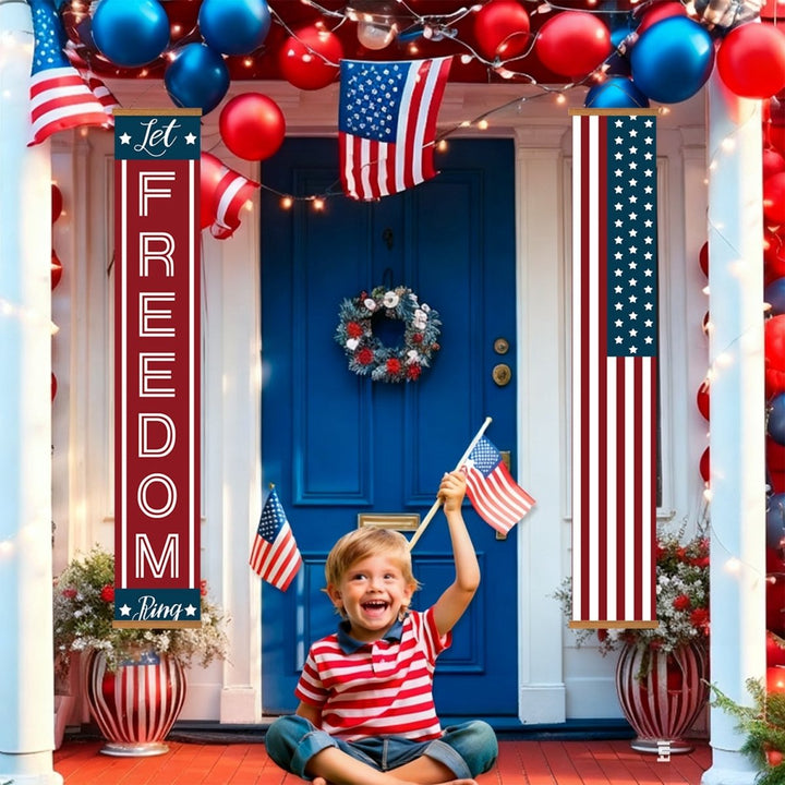 Paint By Numbers KitPorch Sign - Freedom and USA Flag Stripes - isuvio