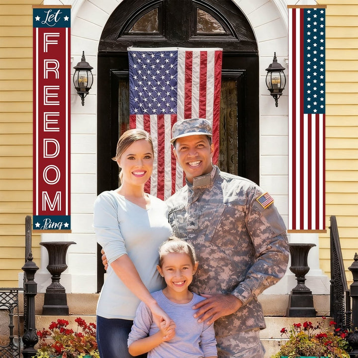 Paint By Numbers KitPorch Sign - Freedom and USA Flag Stripes - isuvio