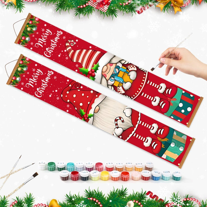 Paint By Numbers KitPorch Sign - Gnome Couple and Gifts - isuvio