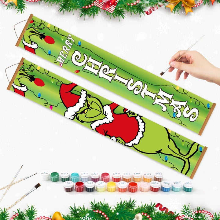 Paint By Numbers KitPorch Sign - Grinch Christmas Letters - isuvio