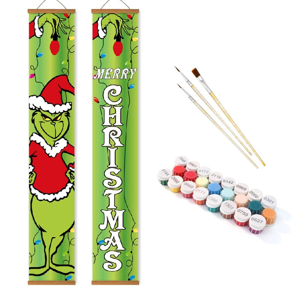 Paint By Numbers KitPorch Sign - Grinch Christmas Letters - isuvio