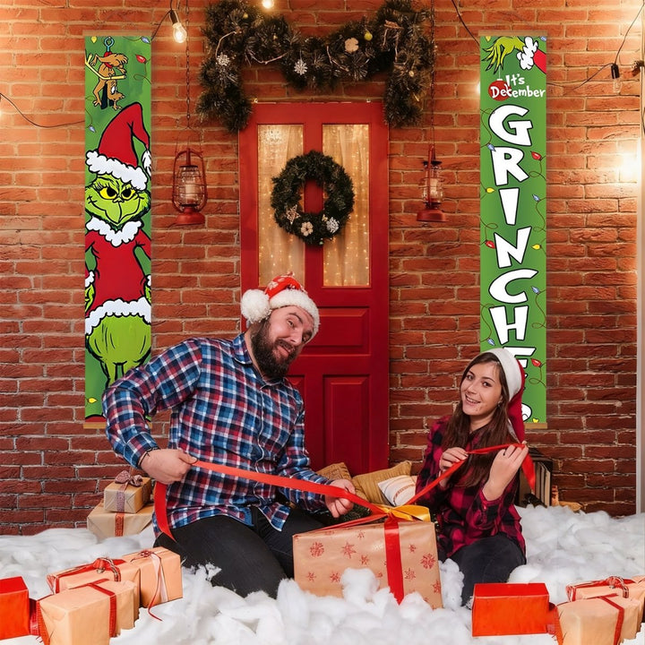 Paint By Numbers KitPorch Sign - Grinch Face and Letters - isuvio