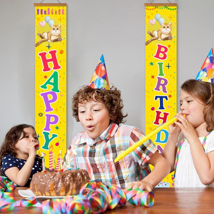 Paint By Numbers KitPorch Sign - Happy Birthday Balloons and Candles - isuvio