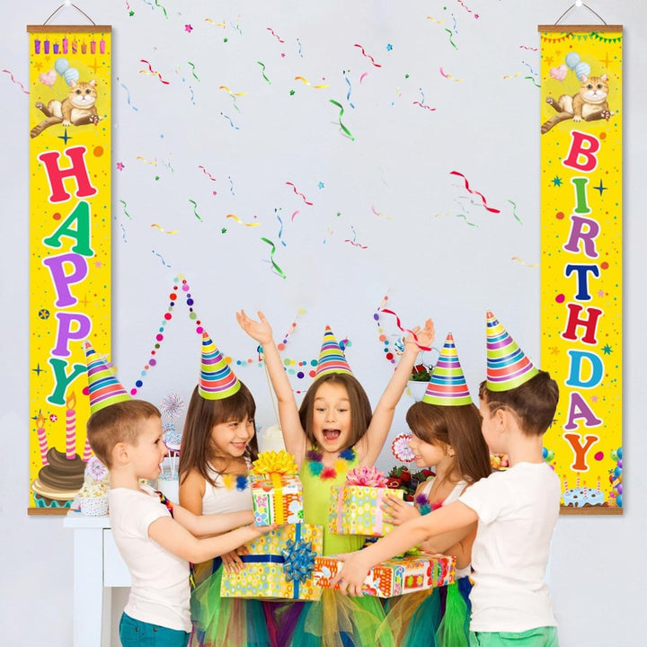 Paint By Numbers KitPorch Sign - Happy Birthday Balloons and Candles - isuvio