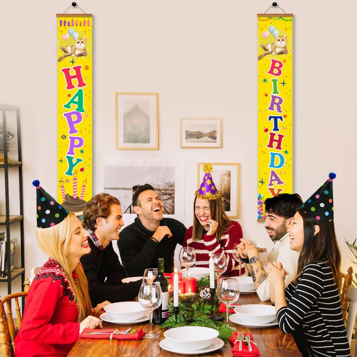 Paint By Numbers KitPorch Sign - Happy Birthday Balloons and Candles - isuvio